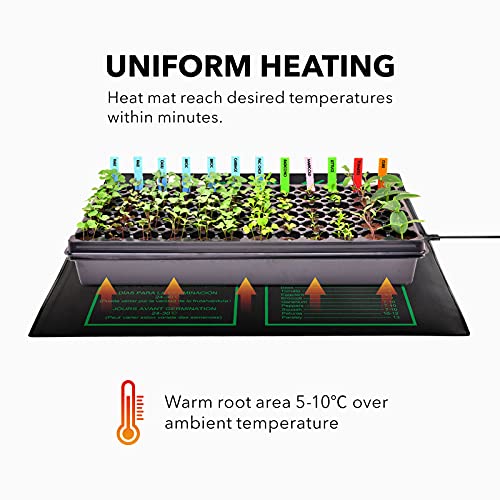 BN-LINK Seedling Heat Mat Warm Hydroponic Heating Pad Waterproof 20" x 20.75" for Seed Starting Greenhouse and Germination - size: 20 x 20.75