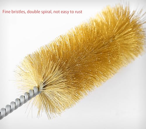 Generic 7pcs Brass Wire Tube Brush Set,Bottle Brushes for Cleaning f, 11-Inch Long Brass Brushes,Deep Cleaning of Matel,Pipes, Bottles, Keyboards, Glass and More, Gold