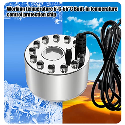 Mini Ultrasonic Humidifier 24V Mist Maker Fogger Nebulizer Water Fountain Fish Tank Pond Atomizer Head Air Humidifier with Splash Guard (Color : Heavy Mist) - color: Heavy Mist