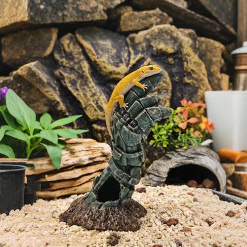 Aquarium Decoration Theme Decoration - Aquarium Hidden Cave Fish Tank Decoration, Reptile Cave Hidden Climbing Play Decoration Accessories, Suitable for Fighting Fish, Shrimp, Lizards, Amphibians