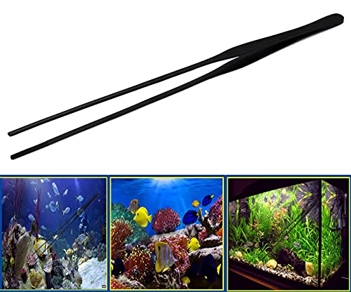 G.S Aquarium Tweezers Long Reptiles Feeding Tongs for Aquatic Plants Spider Snakes Lizards (12" Straight)