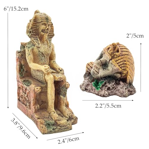 M2cbridge Aquarium Decor Castle Shipwreck Ornament Underwater Landscape(Egyptian Pharaohs) - color: Egyptian Pharaohs
