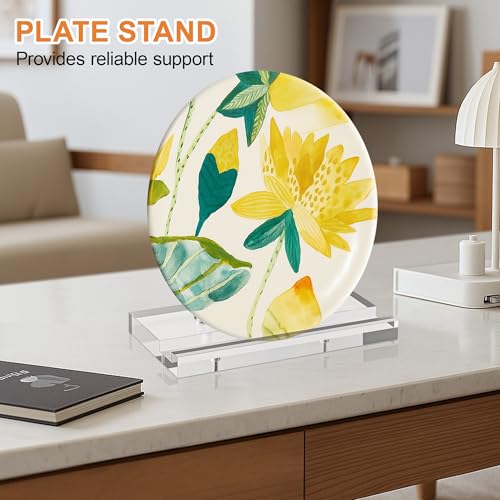CHEPULA Plate Stands for Display 10 Inch, Acrylic Display Stand | Tabletop Art Display Clear Easel Stand for Plates, Album, CD, Magazine, Card, Frame