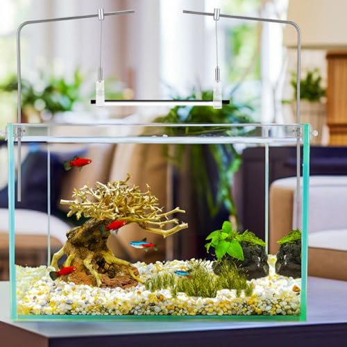 Toddmomy 2Pcs Adjustable Aquarium Light Bracket Aluminum Alloy Light Holder Stand for Freshwater Saltwater Tanks & Aquatic Plant Growth
