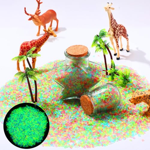 Landical 40000 Pcs 3-5mm Glow in The Dark Rocks for Fish Tank Aquarium Luminous Gravel Bulk Pebble Craft Small Landscaping Glow Sand Stone for Potted Plant Succulent Decor, 2.2 Lb/ 1 kg(Multicolor) - color: Multicolor