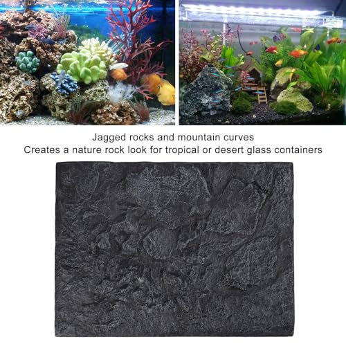 Fish Tank Background, Fine Crafted 3D Foam Fish Tank Background Wall for Fish Tank for Reptiles Tank (E) - size: E