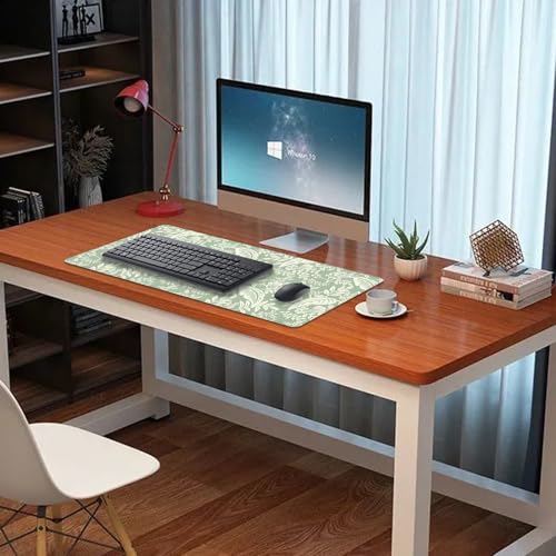 Green Plants Desk Pad Mouse Pad,Large Natural Fresh Mouse Mat with Stitched Edges,Non-Slip Rubber Base Elegant Mousepad for Office PC Keyboard Laptop and Home Work Desk Mat(27.5X11.8 in) - color: Green Plants