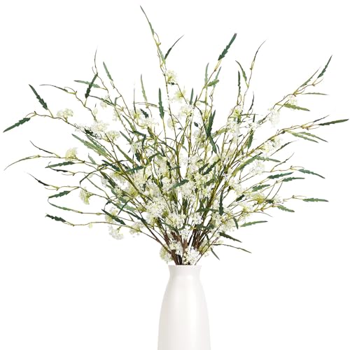 Melorca&Guilla Artificial Plants,6PCS 47" Green Eucalyptus Faux Branches for Vase,Faux Greenery Stems Fake Plants for Shop Garden Office Home Décor (6, Greenery Stems) - color: Greenery Stems