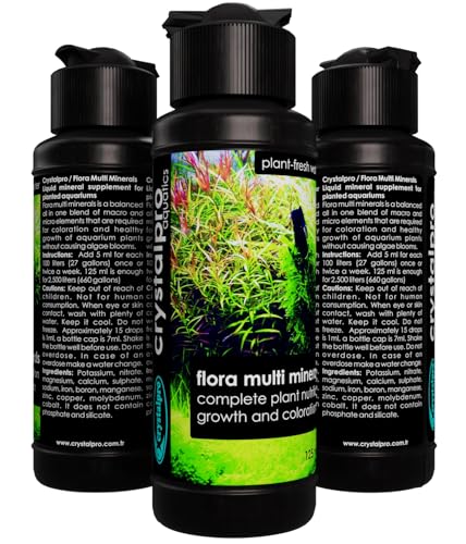 Crystalpro Flora Multi Minerals All-in-One Aquarium Plant Fertilizer - Plant Food for Fast Root & Leaf Growth - Safe for Fish, Shrimp & Snails (16.9 Oz / 500ml) - size: 16.9 Fl Oz