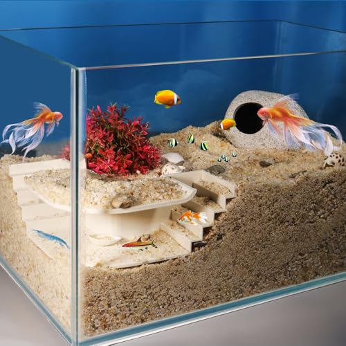 Aquarium Undergravel Fish Tunnel Cave, White, Modern Resin Fish Hide for Aquarium Hideout (Style 2) - color: White, style: Style 2