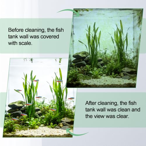 hygger Magnetic Aquarium Fish Tank Glass Cleaner,Detachable Dual-Blades Brush Tool with Floating Scrubber, Double Side Magnetic Scraper for 0-0.25 Inch Thick Glass Aquariums Tank (S) - size: S