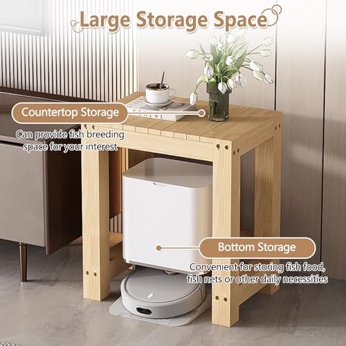 Thickened Solid Pine Wood Aquarium Stand, Multi - Functional Storage Rack with Anti - Slip & Quiet Design, Ideal for Home/Office/Pet Shop(50x30cm/19.7x11.8in) - size: 50x30cm/19.7x11.8in