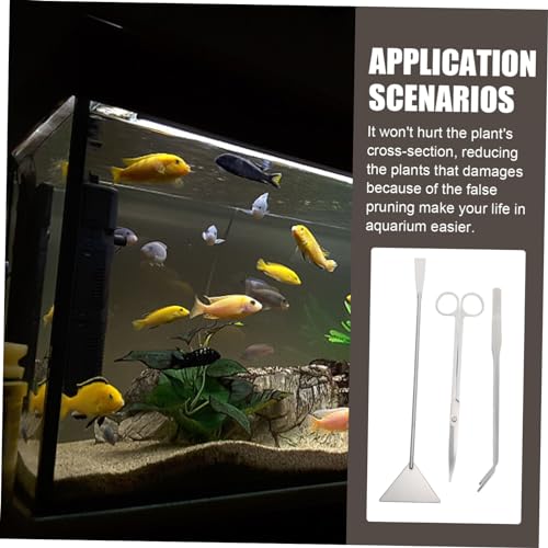 Garneck 1set Aquarium Scissor Multi-Function Aquarium Shovel Scraper for Easy Maintenance of Freshwater and Tanks for Water Plants and Gravel Cleaning
