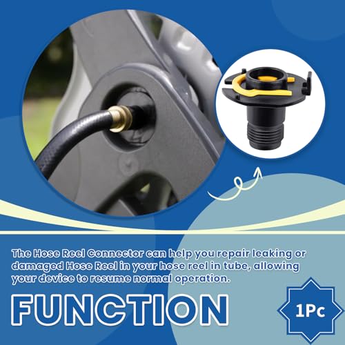 Hose Reel Connector with Yellow Retainer Clip Part Compatible with S-uncast Model Hose Reels (1)