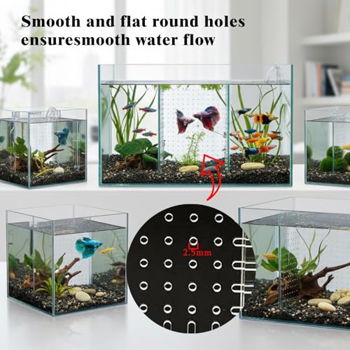 LIYAOLI Fish Tank Divider, 8"x9" Acrylic Aquarium Divider Clear Adjustable with Suction Cups for 5 Gallon Fish Tank - size: 8‘’x9''(5 gallon)