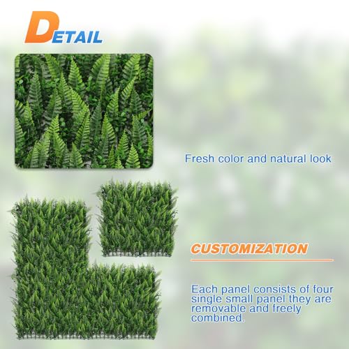 TANG 20"x20"-1PC Artificial Greenery Boxwood Panels Grass Wall Panel, Faux Privacy Fence Ivy Screens Backdrop Fake Hedge for Indoor Outdoor Wedding Décor, Style-10 - color: 20"x20" Panel-10, size: 20"x20"