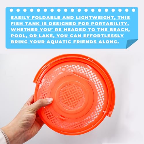 Foldable Small Aquarium, Portable Fish Tank, Fish Transport Container, Plasitc Fish Bowl, Beginner Tank, Great Concept for Catching and Release Critters, Beach, Pool and Lake - color: Red, size: Small