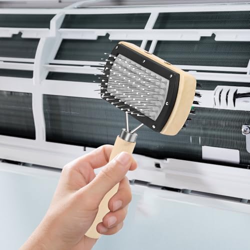 4Pcs Air Conditioner Ac Cleaning Kit, Useful Double-Sided Coil Cleaning Brush, Plastic Coil Brush Blinds Brush 2 in 1 Groove Cleaning Brush, Good Cleaning Effect for Air Conditioners, Refrigerators - color: 4pcs