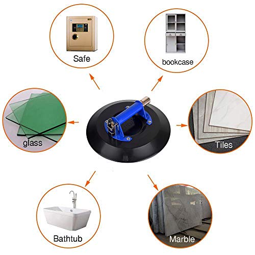 IMT 12" Strong Glass Suction Cup Vacuum Glass Lifter with Metal Handle and Brass Pump, Heavy Duty Industrial Suction Plate for Granite & Glass Lifting Car Window Replacement - size: 12"