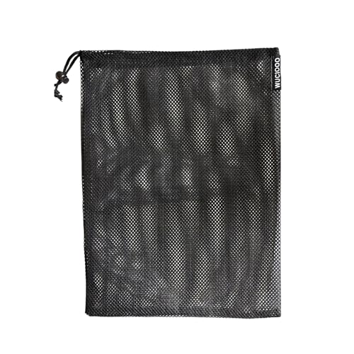 Mesh Drawstring Bag 2 Pack – 12"x16" Heavy Duty Nylon Storage Bag for Pond, Aquarium & Fountain Water Pumps, Reusable Bag with Drawstring Closure, Black