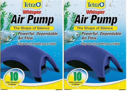 Tetra Whisper Easy to Use Air Pump for Aquariums (Non-UL) (Pack of 2) - size: up to 10-gallons (Pack of 2)