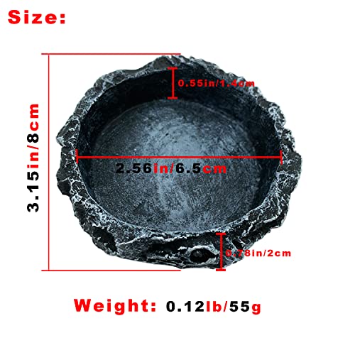 2 Pack Reptile Feeding Dish Corner Bowl, Reptile Water Dish Food Bowl Feeding Terrarium Bowls for Bearded Dragon Lizard Frog Gecko Tortoise Hermit Crab