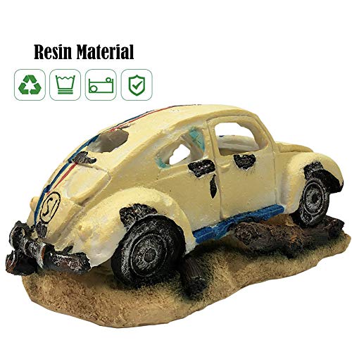 SLOCME Aquarium Bubble Wreck Car Decorations - Fish Tank Bubble Car Decor for Air Bubbler Oxygen Pump，Resin Material Car Decor