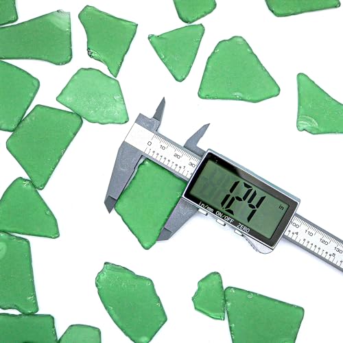 Large Dark Green Sea Glass Pieces for Crafts, 31 oz Non-Dyed Frosted Glass, 1.2–2 in Beach Glass Look for Christmas Tree DIY, Wreath Decor, Vase Filler, Centerpieces & Coastal Decor - color: Dark Green