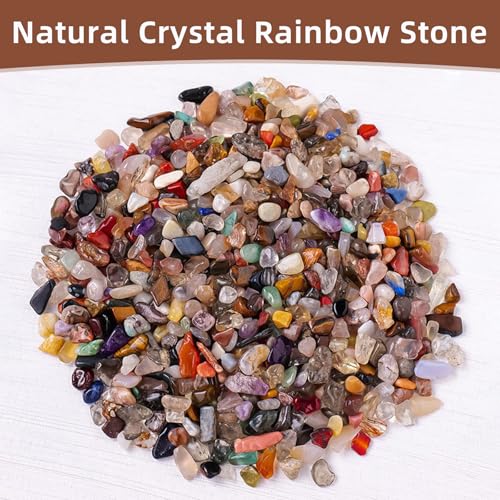 Natural Agate Aquarium Gravel, Fish Tank Rocks and Pebbles, Suitable for Indoor Plants, Colorful Crushed Stones can be Used for vase Filling, Succulent Plant Decoration, DIY Crafts (Multicolor) - color: multicolor