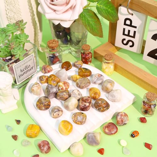 DUQGUHO Crazy Lace Agate Crystals Healing Crystal Stones Set Natural Crystals Bulk Irregular Stones 0.45 lbs - color: Crazy Lace Agate