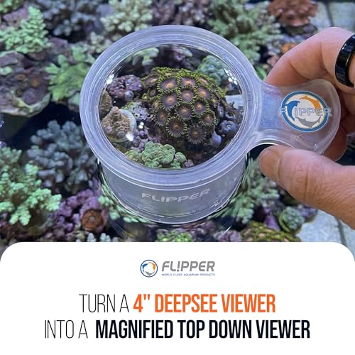 FL!PPER DeepSee Scope 4-Inch Top Down Aquarium Viewer Accessory | Converts DeepSee Magnifier into a Submergible Coral Observation & Photography Lens | Eliminates Surface Glare (Viewer Not Included)