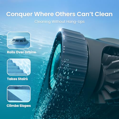 (Renewed) Aiper Scuba S1 (2026 Upgrade) Robotic Pool Cleaner, Weekly Custom Cleaning Plan, 270 Min Runtime, Over-the-Waterline Scrubbing, Smarter Navigation - color: Black