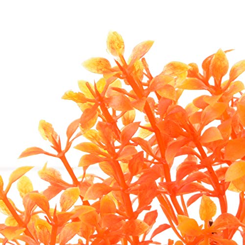 Saim Plastic Plants Artificial Orange Yellow Tree for Fish Tank Decorations Aquarium Decor Bonsai Ornament 8.6" Height