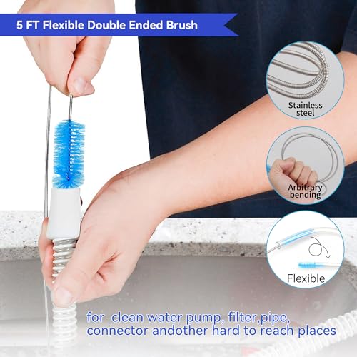 12 Pcs Tube Pipe Cleaners Brush Set | Flexible Drain Brush,Long Straw Brush | 61-inch Flexible Double-Ended Hose Brush,8-inch Different Diameters Brush,12-inch Brass Wire Brush,for Kitchen Sink Plumbing
