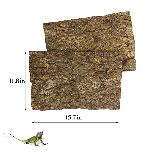 Tfwadmx 2PCS Cork Tile Terrarium Background 15.7"x11.8" Reptile Bark Backdrop Wall Decor 3D Bearded Dragon Tank Climbing Mat Decoration for Gecko Lizard Tortoise Chameleon - size: 2Pcs-15.7"x11.8"