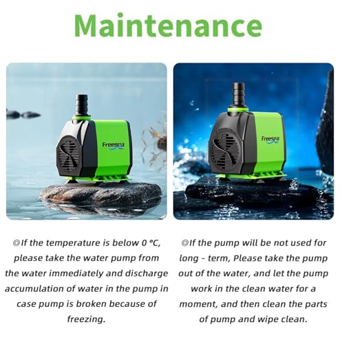 FREESEA Pond Submersible Water Pump: 1050GPH 100W Adjustable Ultra Quiet Fountain Pump with 6.5ft Tubing for Aquarium Fish Tank | Outdoor | Small Pond | Waterfall | Hydroponics - size: 100W/1050GPH