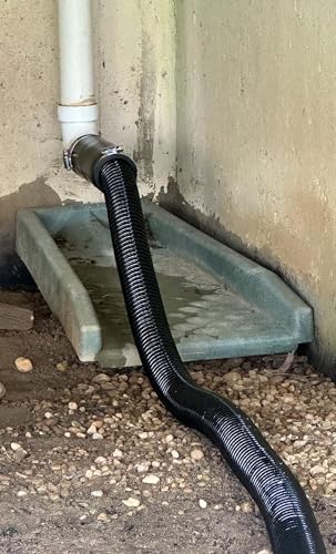 Pond Hose ID 2” × 10ft Black Corrugated Flexible Reinforced PVC Hose Vinyl Tubing for Pond Pump Fountain Garden Waterfall, Non-toxic & Kinkproof, with 2 clamps - size: 2" ID, style: 10 Feet
