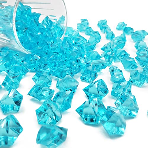 Vase Fillers for Home Decor, Fake Crushed Ice Cubes, Vase Fillers, 150 pcs Reusable Fake ice Cubes for Photography Accessories Props Decoration(0.86 * 0.62inch,Blue) - color: Blue-16*22mm-150pcs