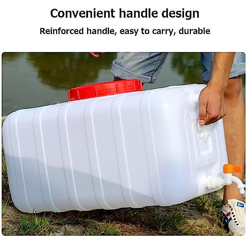 20 Gallon Portable Water Tank with Spigot&Hose, Water Storage Container for Camping, RV, Truck, Emergency Preparedness（Thickening） - color: 21 Gallon