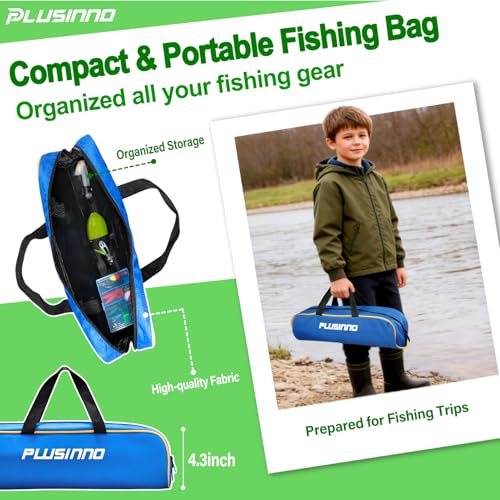 PLUSINNO Kids Fishing Pole with Spincast Reel Telescopic Fishing Rod Combo Full Kits for Boys, Girls, and Adults - color: Green, size: 5FT / 1.5M