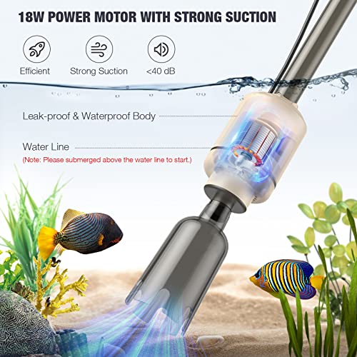AKKEE Aquarium Vacuum Gravel Cleaner: Water Circulation, Beige