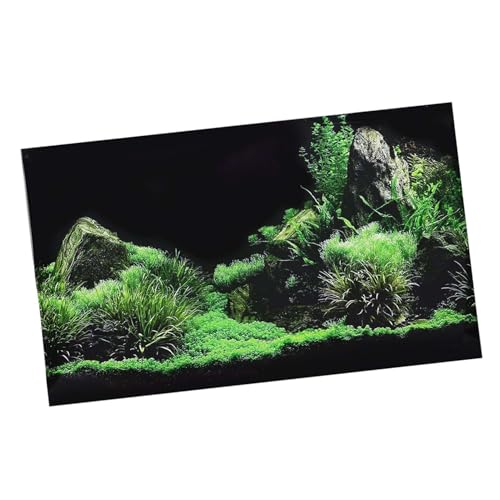 Aquarium Poster, Seafloor Water Grass Fish Background Decoration 3D PVC Self Adhesive Fish Wallpaper Sticker for Aquarium Fish Decoration(24.0 x 15.7in) - size: 61*40cm