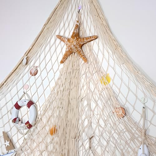 1Pc White Natural Cotton Fish Net Decor, Halloween Gag Party Essential! Nautical Pirate Underwater Ocean Beach Style, Perfect for Spooky Decor, Costume Props and Themed Events