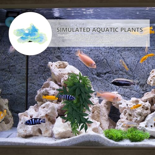 DOITOOL Fish Tank Aquatic Plant Decor Blue Artificial Water Grass Silicone Aquarium Supplies for Freshwater Tanks