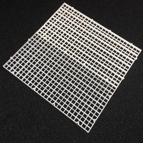 4pcs Aquarium Lid Hood Fish Tank Top Cover Terrarium Lid Plastic Grid Panel Egg Crate Grate with 6 Aquarium Glass Cover Board Clip Fish Tank Lid Anti-Jumping Net Cover (Clear,11.6*11.6inch) - color: Clear
