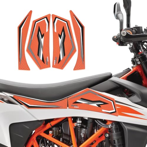 For 690 Enduro R 690 SMC R 2024 2023 2022 2021 2020 2019 motorcycle tank pad Fuel tank sticker accessories fuel tank pad anti-slip side fuel tank pad knee pad grip pad - color: 690 Enduro R orange