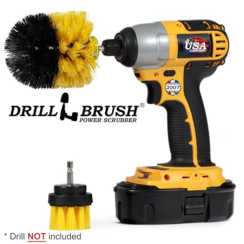 Bathroom Cleaning Brush Set - Cleaning Scrub Brush - Tile Cleaning Brush - Power Cleaning Brush - Scrub Brush - Brush Cleaning Tool - Grout Cleaning Tool - Home Cleaning Gadgets - Clean Shower Brush - color: Yellow