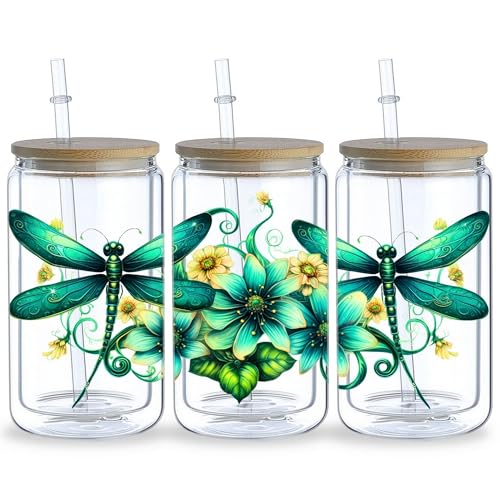 5 Sheets Flower UV DTF Transfer Stickers, for Glass Tumbler, Waterproof Decals, Plastic Adhesive Label for Bottles and Cups Decor (Style2-5 Sheet) - color: Style2-5 Sheet