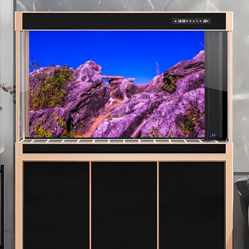 Reptile Tank Background Blue Sky Rock Mountain Gobi Scenery Terrarium Background Eroded Stone Mountains Jungle Plants Aquarium Background Desert Blue Sky Mountain Fish Tank Background Decor 24x12in - color: Rock Blue, size: 24(W)x12(H)in