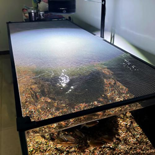 7.5 FT DIY Magnetic Fish Aquarium Anti-Jumping Net Cover, Mesh Screen Netting for Top Cover, Lid Prevents Reptiles from Jumping Out